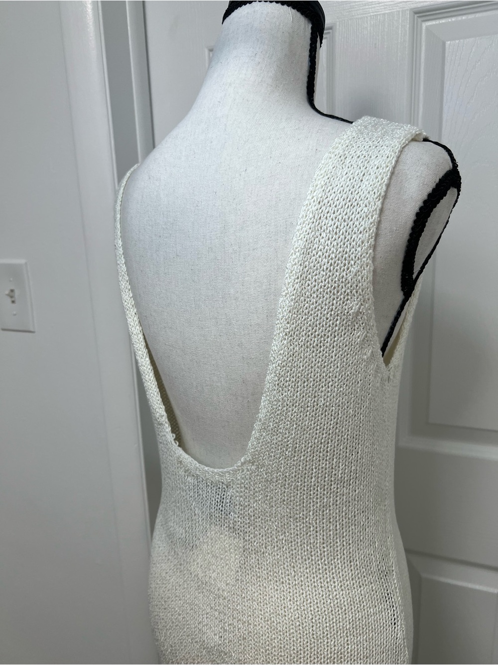 ASOS Edition Ivory Knit Maxi Dress Open Back Sleeveless Size US 8 NWT - Picture 8 of 14